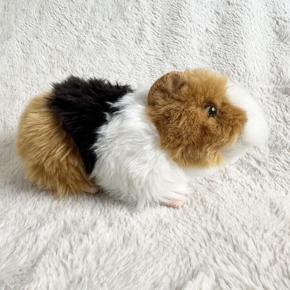 Teddy Hermann Tri Colored Guinea Pig Realistic 7” Stuffed Animal Toy Rodent